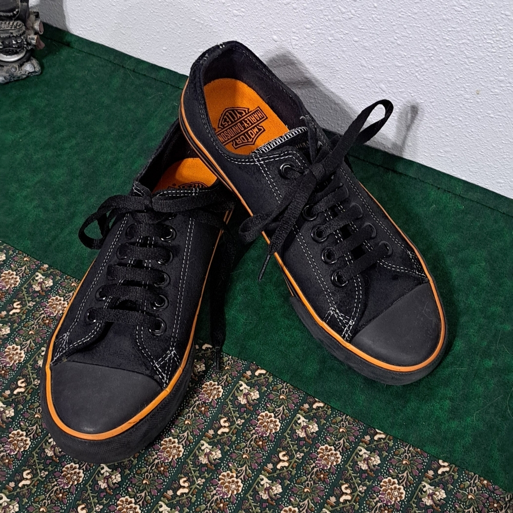 Harley Davidson Black and Orange women's Sneakers